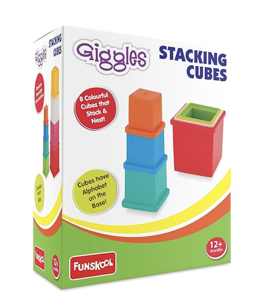 Funskool Giggles Stacking Cubes - 8-Piece Educational Set