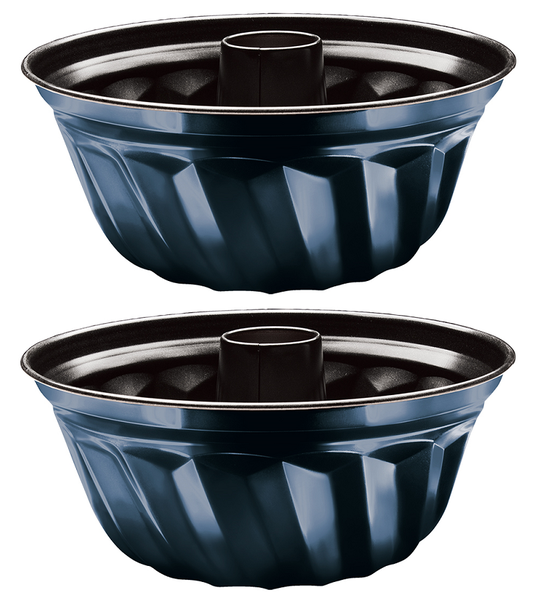 Berlinger Haus 2 Piece Flower Shape Bundt Pan Set - Aquamarine Collection