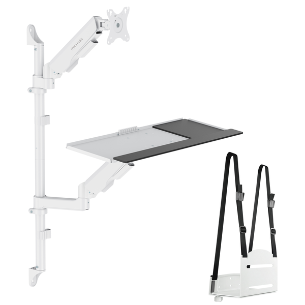 NEOHUBS Wall-Mounted Sit-Stand Workstation with Monitor Mount &amp; PC Holder