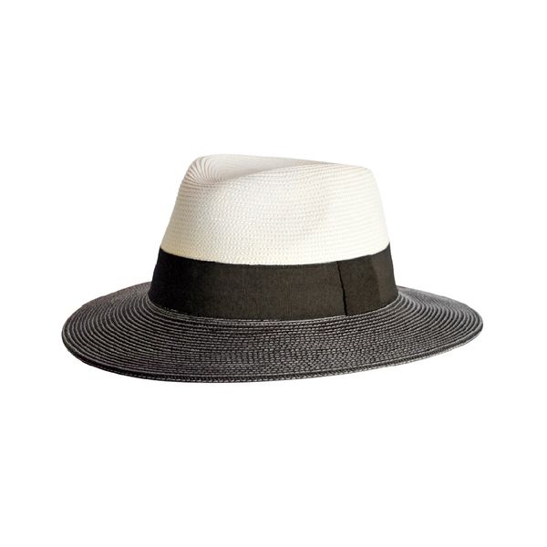 Emthunzini Naledi Fedora UPF50+ Sun Hat - Ivory/Black