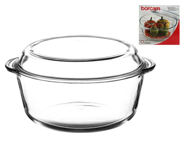 Pa?abahçe Borcam 3.15-Litre Classy Round Glass Casserole with Lid