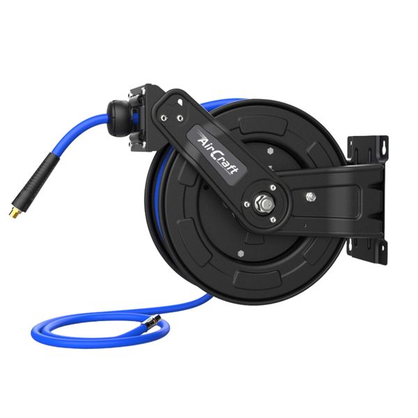 Air Craft - Air Hose Reel Metal 20m 12mm Od X 8mm Id Pu Hose Auto Retract