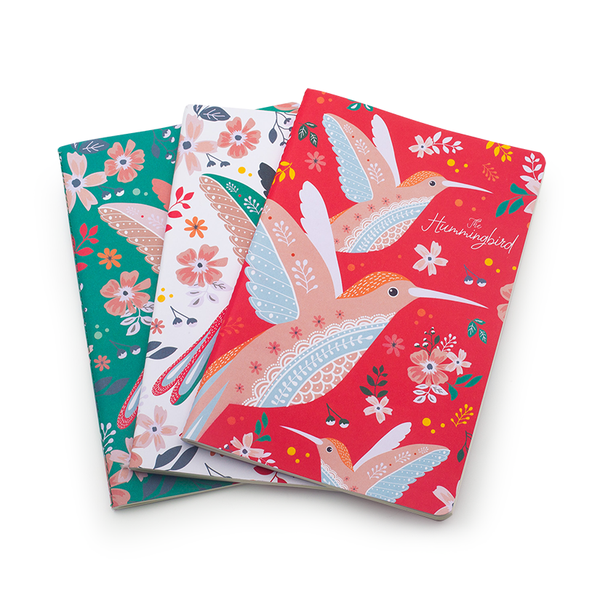 Hummingbird Notebooks - Pack of 3 - Lined &amp; Blank Pages - Local SA Brand