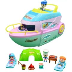 Mu Bear &amp; Co- Dollhouse Cruise Ship with 4 Dolls and Accessories- 27 Pieces