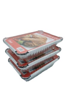 ALUMINIUM FOIL TRAYS WITH MATCHING LIDS 22x15.5x5CM (12PCS)
