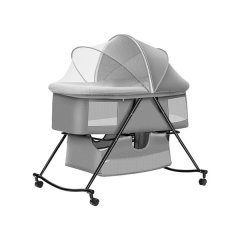 Baby Rocker Bassinet &amp; Co-Sleeper Crib with Detachable Mosquito Net