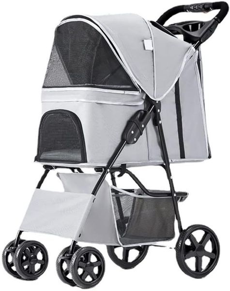 Lightweight Foldable 4 Wheels Pet Travel Trolley Cat Dog Jogger Stroller