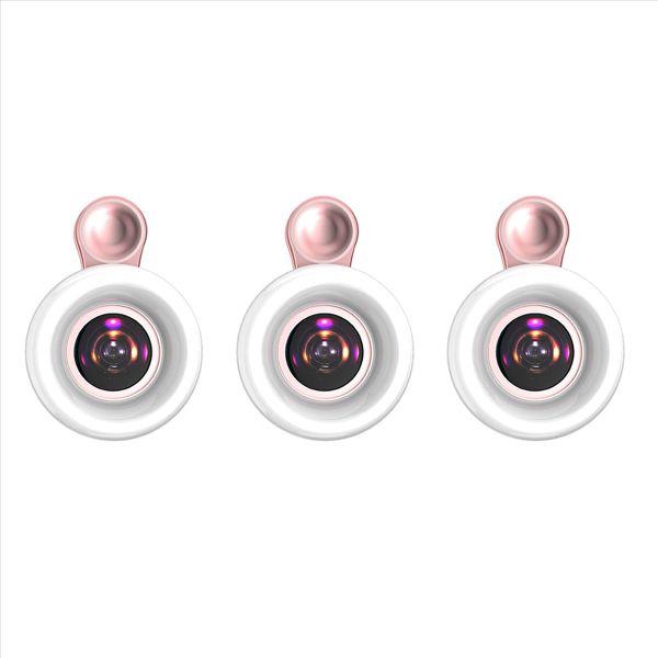 Led Phone Lens Selfie Ring Light Mobile Phone Fill Light Rose Gold