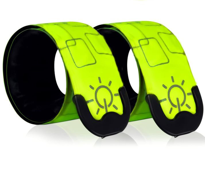 LED Safety Wristband Lights, Armband Rechargeable for Runners - Pack of 2