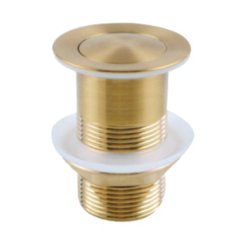 Brushed Brass Pop Up Basin Waste - Unslotted - 32mm