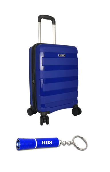 Voss 56cm Lockable Hard Shell Travel Suitcase - Striped with HDS Torch