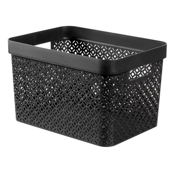 Curver By Keter Terrazzo 17L Storage Basket - Black