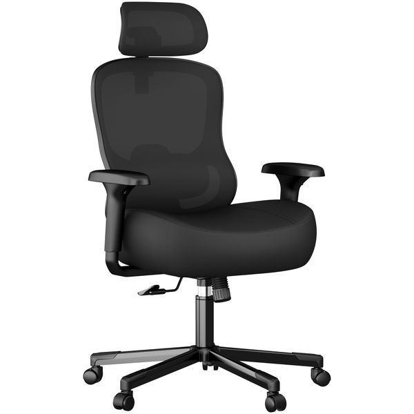 Heavy Duty 500LBS Ergonomic Office Chair with Headrest Comfy Computer Chair