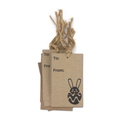 Gift Tags - To &amp; From - Easter Themed - Kraft Paper - Brown - 10 Pack