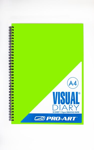 Pro-Art A4 Green Visual Diary 110gsm - 50 Sheets