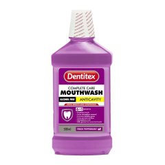 Dentitex Mouthwash Fresh Pepermint No Alcohol 500Ml- 4 Pack