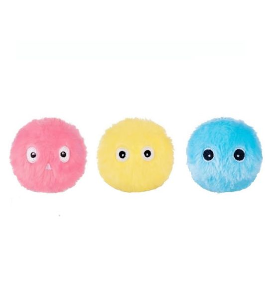 3 Pack Fluffy Interactive Cat Kicker, 3 Lifelike Animal Sounds, Can Glow
