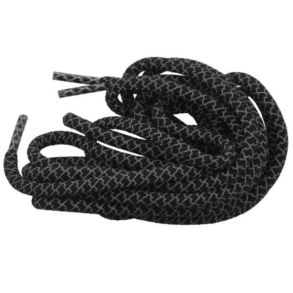 Laces Round Bottom Safety Laces reflective Color -120cm - black