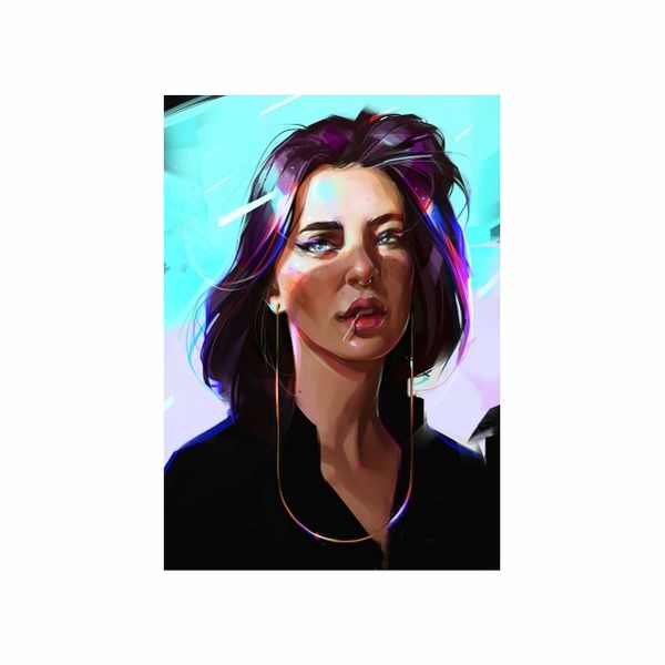 Blue and Green Eye Girl - A1 Poster