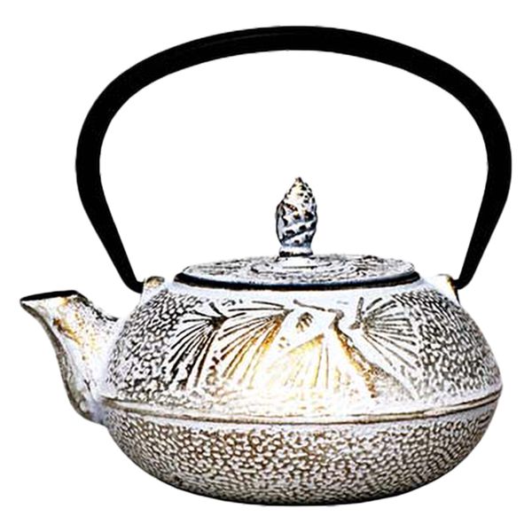Regent - Cast Iron Chinese Teapot White with Gold - 500ml
