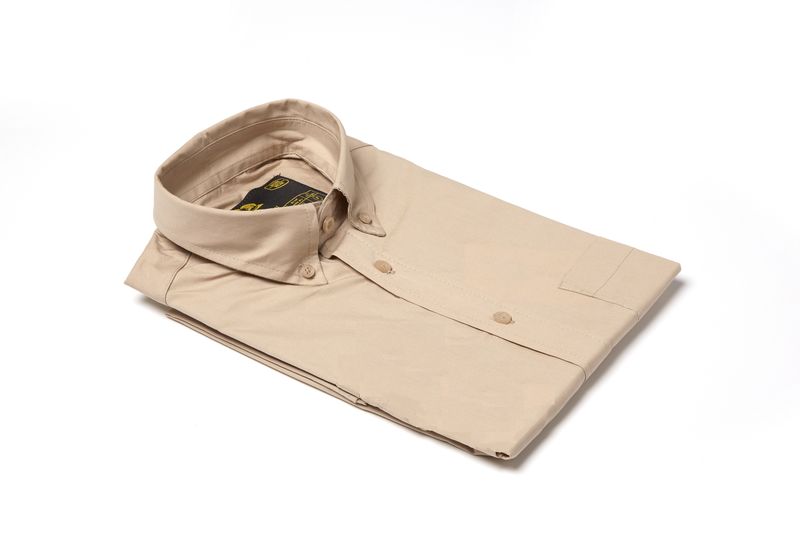 Dromex 100% Cotton Short Sleeve Formal Shirt - Stone