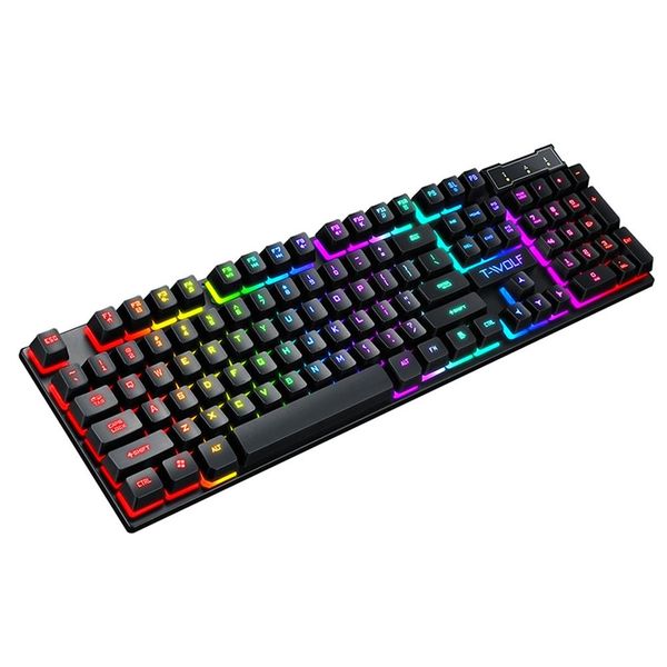 T-Wolf T20 Gaming Keyboard and Mouse Set - RGB Backlit Wired Combo for PC