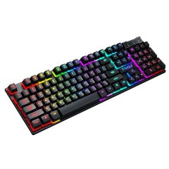 Rainbow Wired RGB Gaming Keyboard-Rainbow LED Backlight Design-T-WOLF-T20