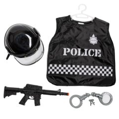 Policeman/ Officer SWAT Costume, Toy Gun &amp; Accessories - Role Play, Pretend