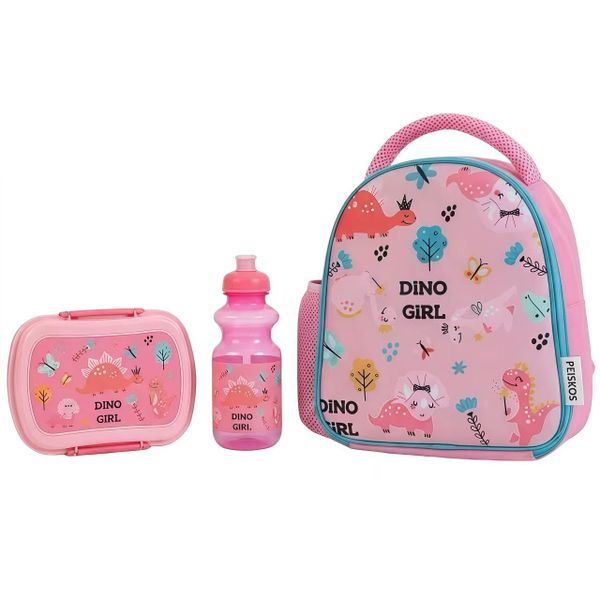 PEISKOS 3PCS Lunch Box,Bottle,Lunch Bags Set for Kids Toddlers Students