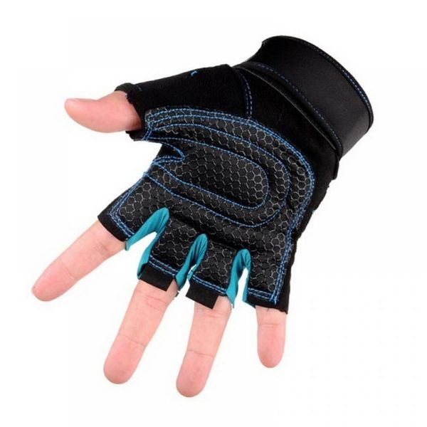 Gym Gloves Heavyweight Sports Exercise Weight Lifting Gloves - Sky Blue