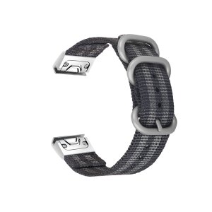 Quick Release Nylon Band Strap Garmin Fenix 6X/5X/3 26mm Black Grey
