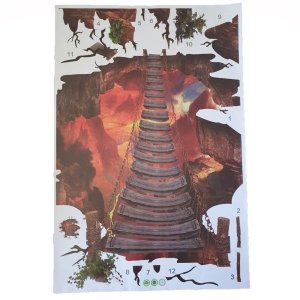 3D Wall or Floor Stickers - Ladder over Volcano