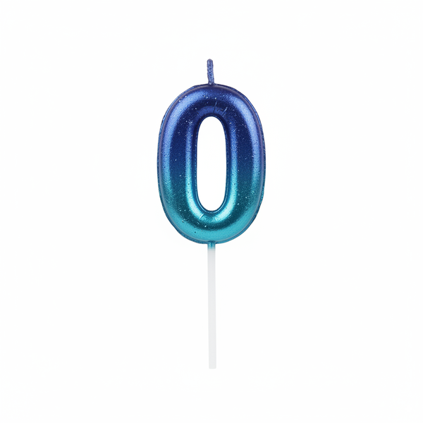 Birthday Ombre Purple &amp; Blue Numbers Cake Candle Party Décor Celebration