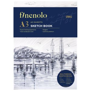 Deli Multi-Media A3 Sketch Book 160gsm 40 Sheets Top Binding