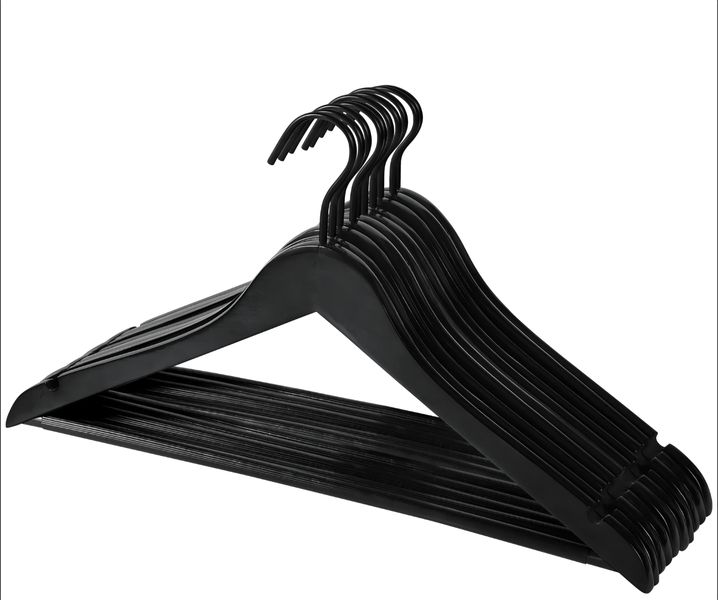 Selphies - Swivel Hook Wooden Hangers - 10 Pack - Black