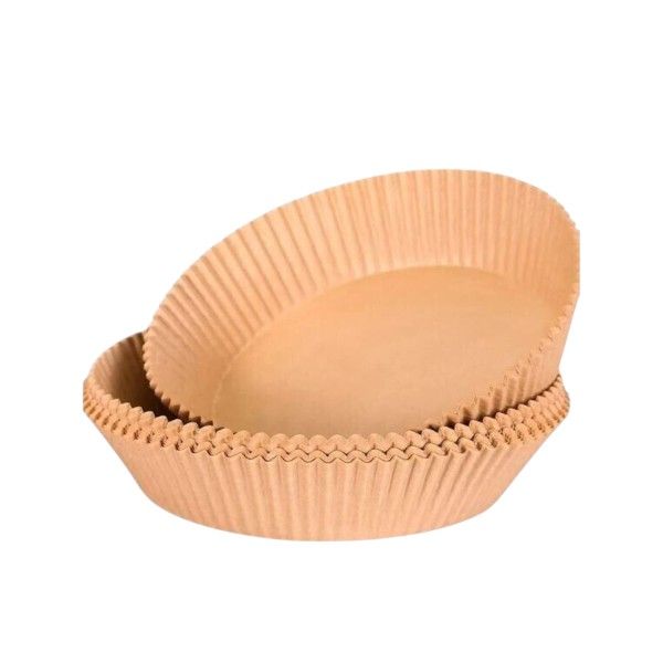 100 Piece Round Oil-Proof Airfryer Liners - Brown