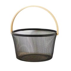 Stylish Mesh Round Metal Vegetable Basket Pantry Storage Basket Organizer
