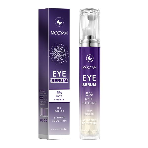 5% Caffeine Eye Cream Firming Eye Serum 360 Massage Rollerfor Dark Circles