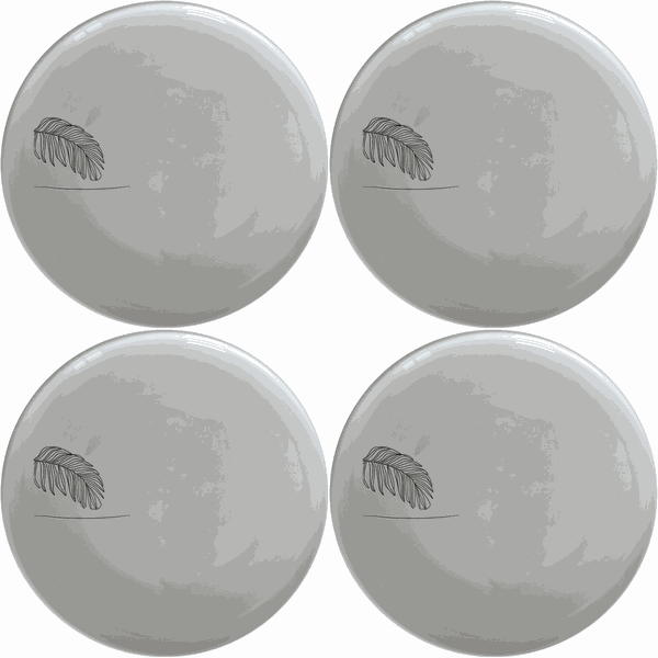 Tropical Palm Fronds Dinner Plate Set of 4 - Range 2