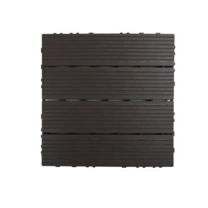 Interlocking Shed Flooring Tiles Waterproof PVC Brown Tiles (Pack of 15)