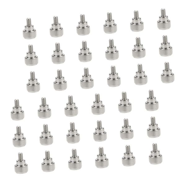Silver Knurled Side Panel Screws, Computer Case Accessories for Desktop PC
