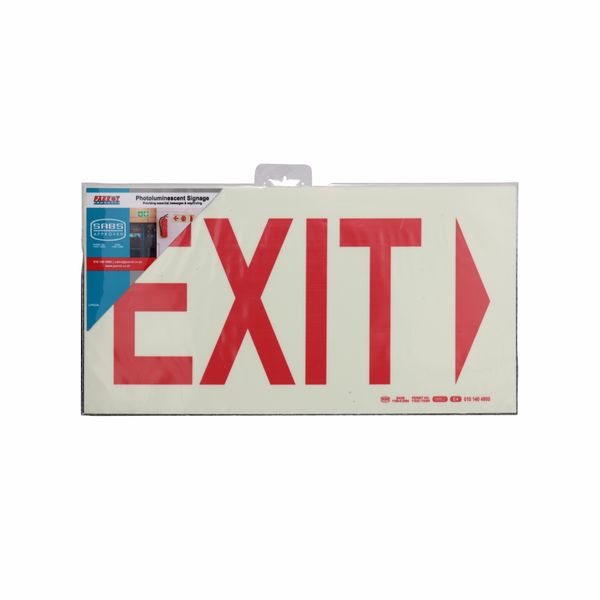 Parrot Photoluminescent Safety Sign - E4 Exit + Arrow Right (190mm)