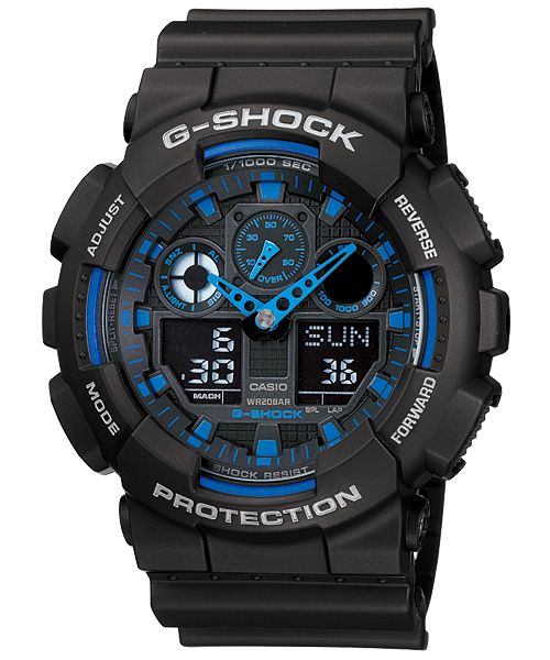 Casio Mens GA-100-1A2DR G-Shock Anadigital Watch