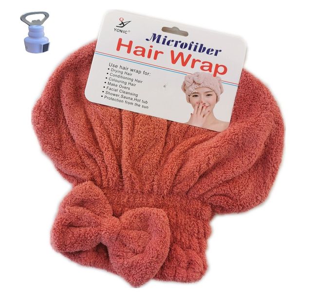 Hair Wrap Towel Hair Drying Cap - Apricot Yonic And Bottle Opener