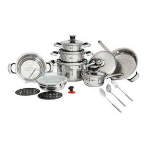 Pot Set 21 Piece Crown Collection Stainless Steel