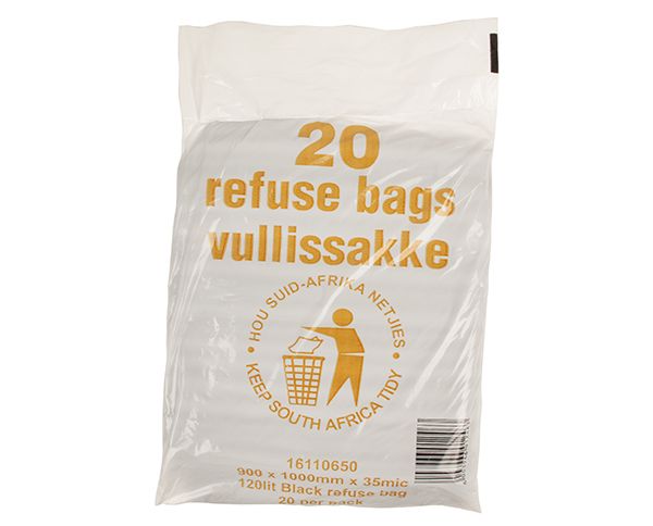 Refuse Bag For 120L Drum 20 Pack - Black