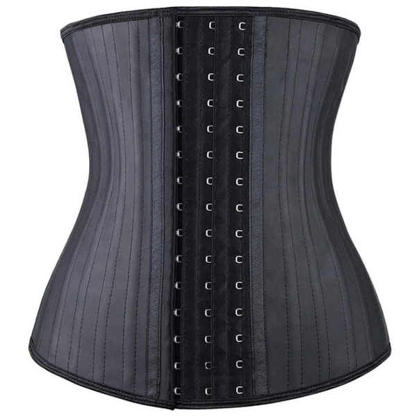 25 Steel Boned Latex Waist Trainer Belly Slimmming Belt - Black