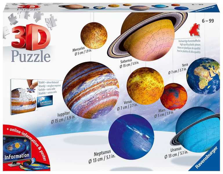 Ravensburger 522 Piece Puzzle Balls (27x2-54x2-72x2-108x2)-Planet
