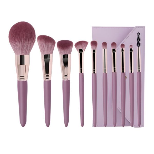 Professional Makeup Brush Set 10 Pieces with Storage Bag for Face and Eyes