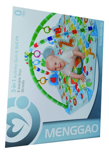 5in1 Baby Activity Gym Play Mat and Ball Pit with Sensory Toys